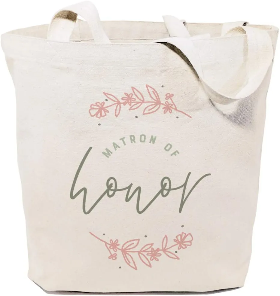 The Cotton & Canvas Co. Modern Wedding, Beach, Shopping and Travel Reusable Shoulder Tote and Handbag