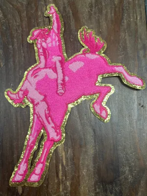 The Hot Pink Bronc Rider Rodeo Horse Patch