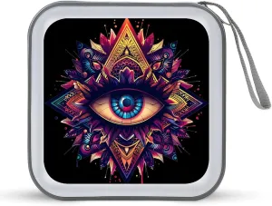 Third Eyeball Goth Eye Spiritual CD Case Portable DVD Disc Storage Box CD Wallet Holder Organizer for Car Travel