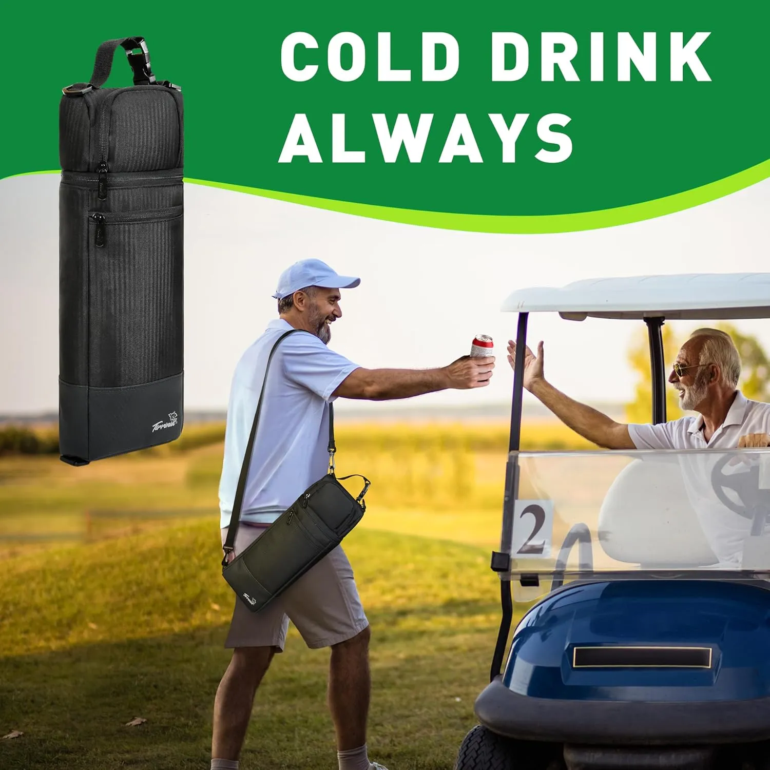 Tirrinia Golf Cooler Bag - 5 Cans Insulated Cooler Sleeve for Drinks, Golf Accessories Gifts for Men Women