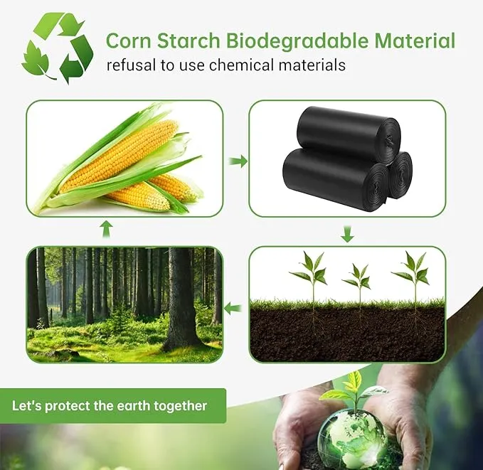 Toilet Bags 25 Count,Portable Trash Bags 8 Gallon 1.5 Mil Super Thickened Garbage Bags Kitchen Replacement Bags Plastic Free Waste Bags Ideal for Storing Household and Outdoor Waste (25)