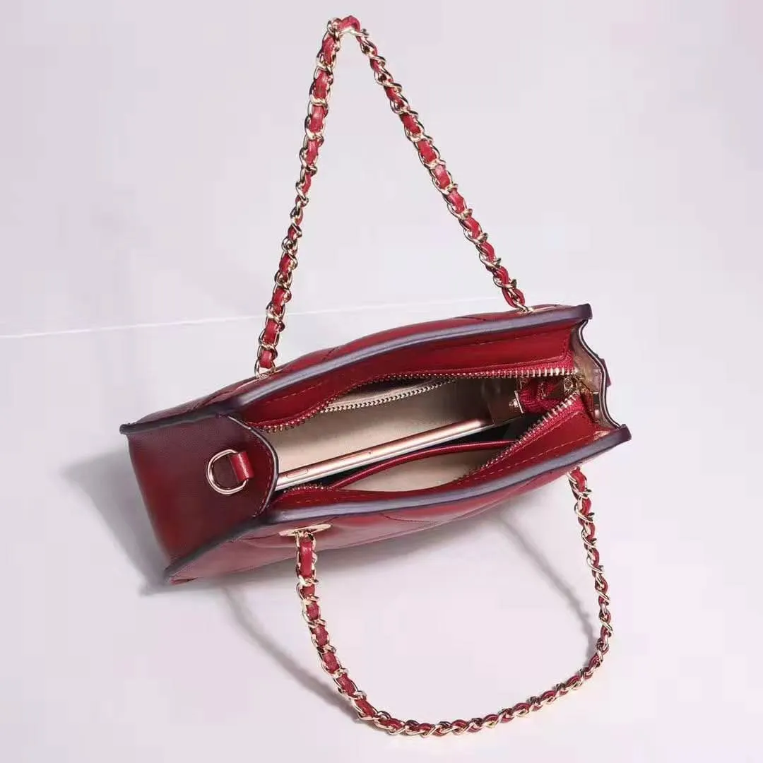 Top Grade Famous Design Women Litchi Grain Classic Luxury 100  Leather Handbag Ladies Totes Bag