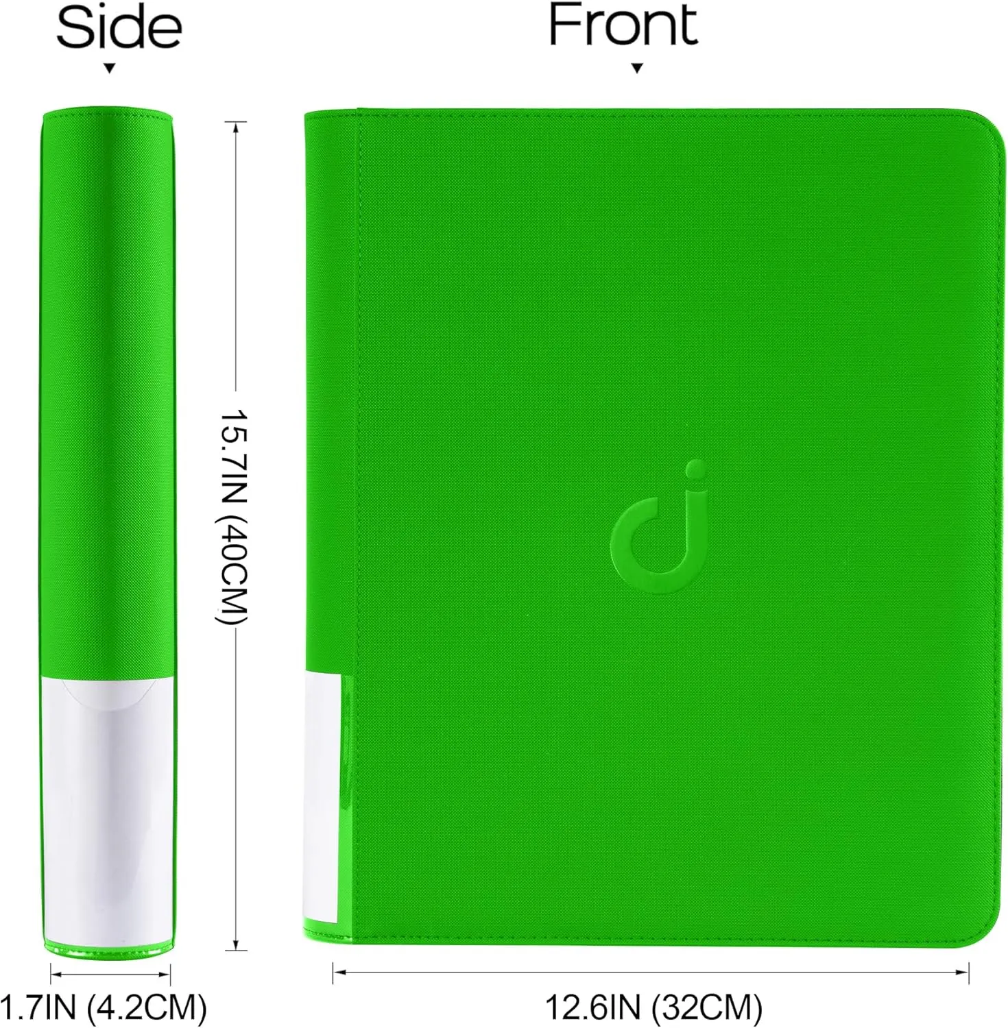 Top Loader Binder, Holds 288 Top Loaders - 9-Pocket Toploader Binder for 3" x 4" Rigid Card Holders for Trading Cards or Sports Cards, Model A - Brilliant Green
