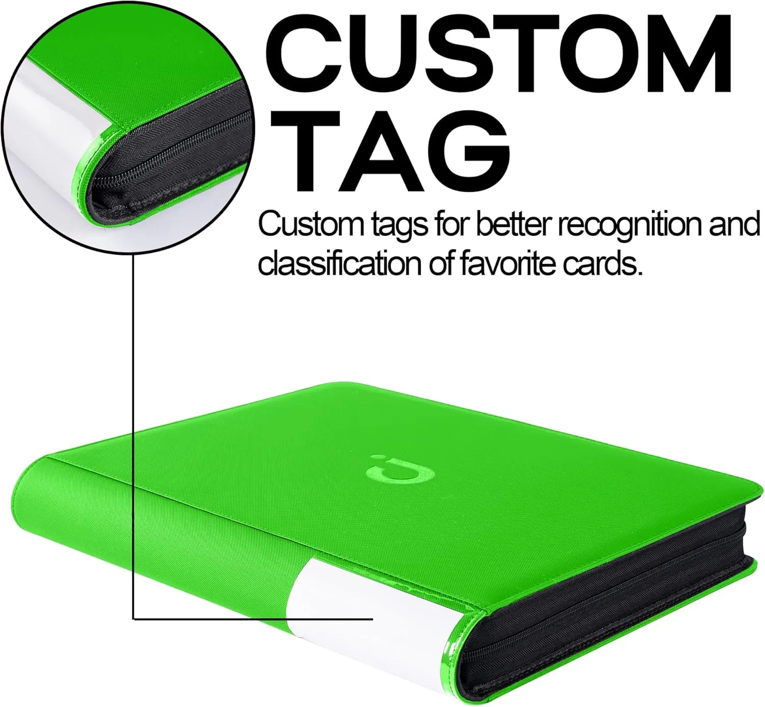Top Loader Binder, Holds 288 Top Loaders - 9-Pocket Toploader Binder for 3" x 4" Rigid Card Holders for Trading Cards or Sports Cards, Model A - Brilliant Green