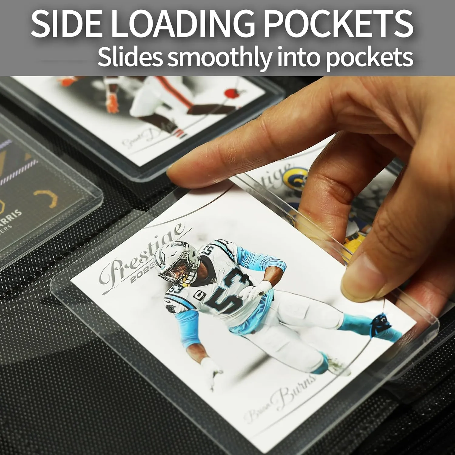 Toploader Binder 4 Pockets, Portable Trading Card Binder Holder Albums Book for Sports, Trading, and Gaming Cards Black - Total 144 Pockets