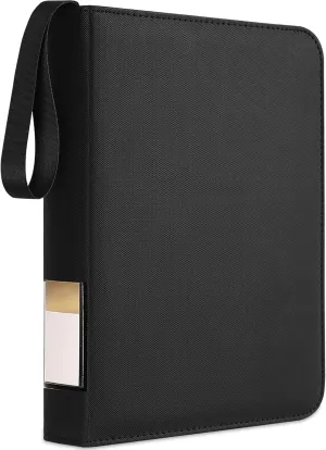 Toploader Binder 4 Pockets, Portable Trading Card Binder Holder Albums Book for Sports, Trading, and Gaming Cards Black - Total 144 Pockets