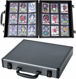 Toploader Binder for Trading Cards, Hard Cases, Holds 180 Toploaders, 9 Pocket Sleeves for 3" x 4" Cards (Gray)