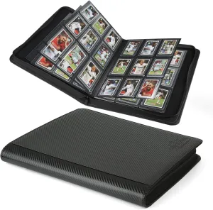 Toploader Binder,Toploader Hard Cases, 9-Pocket Pages Sleeves Hold up 288 Cards.Toploader Card Binder with Sleeves for “3×4” rigid，Card Holder(black)