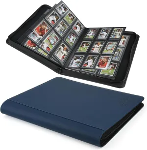 Toploader Binder,Toploader Hard Cases, 9-Pocket Pages Sleeves Hold up 288 Cards.Toploader Card Binder with Sleeves for “3×4” rigid，Card Holder(blue)