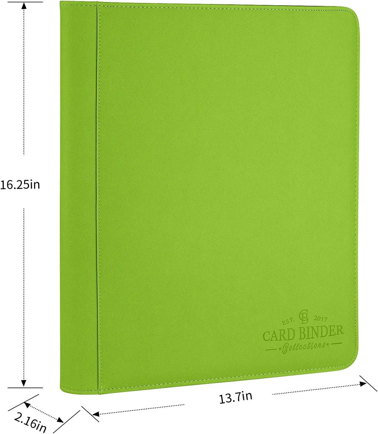 Toploader Binder,Toploader Hard Cases, 9-Pocket Pages Sleeves Hold up 288 Cards.Toploader Card Binder with Sleeves for “3×4” rigid，Card Holder(Grass Green)