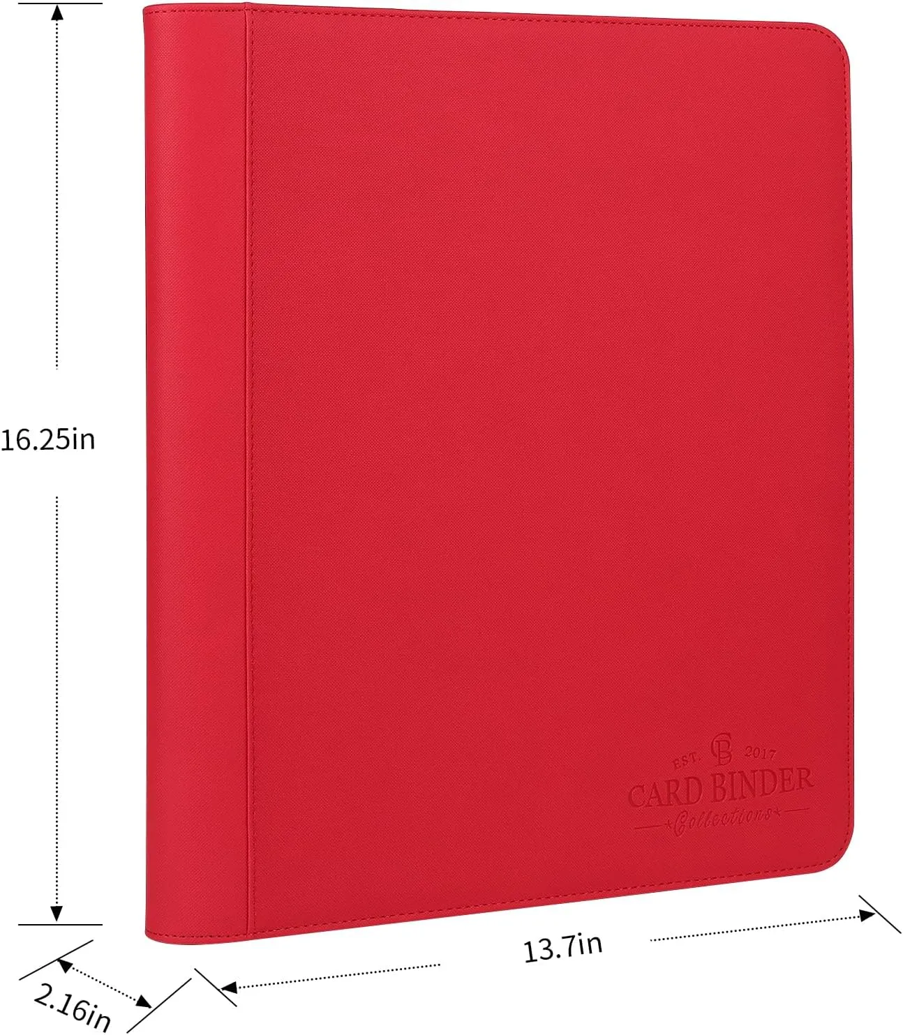 Toploader Binder,Toploader Hard Cases, 9-Pocket Pages Sleeves Hold up 288 Cards.Toploader Card Binder with Sleeves for “3×4” rigid，Card Holder(red)