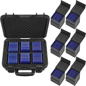 Toploader Storage Boxes for 660 35PT 3" x 4" Rigid Card Holder, Waterproof Trading Card Cases Set Fit Sport Card with One Touch Magnetic Card Holder