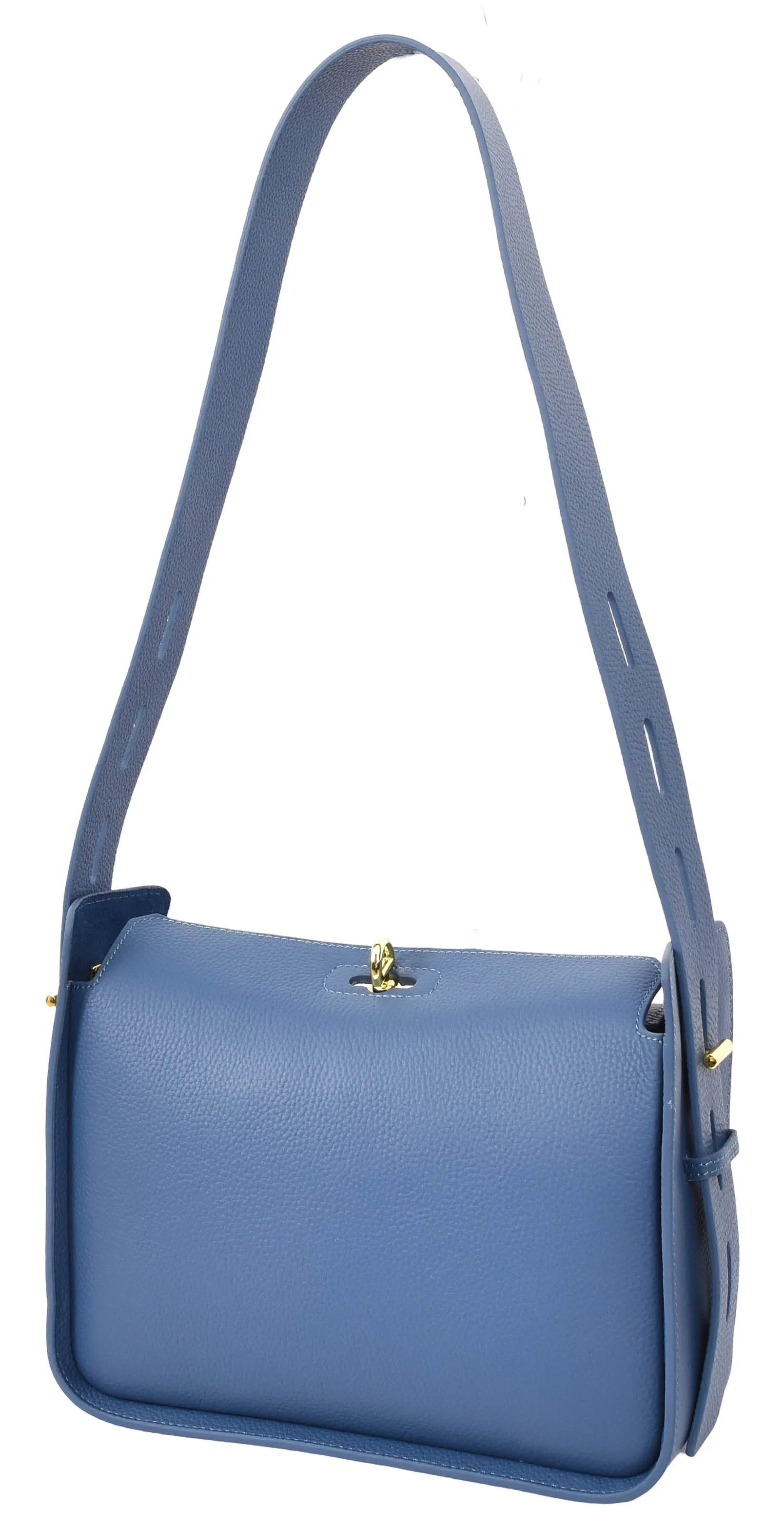 Toronto Women's Classic Real Leather Organiser Shoulder Bag Blue