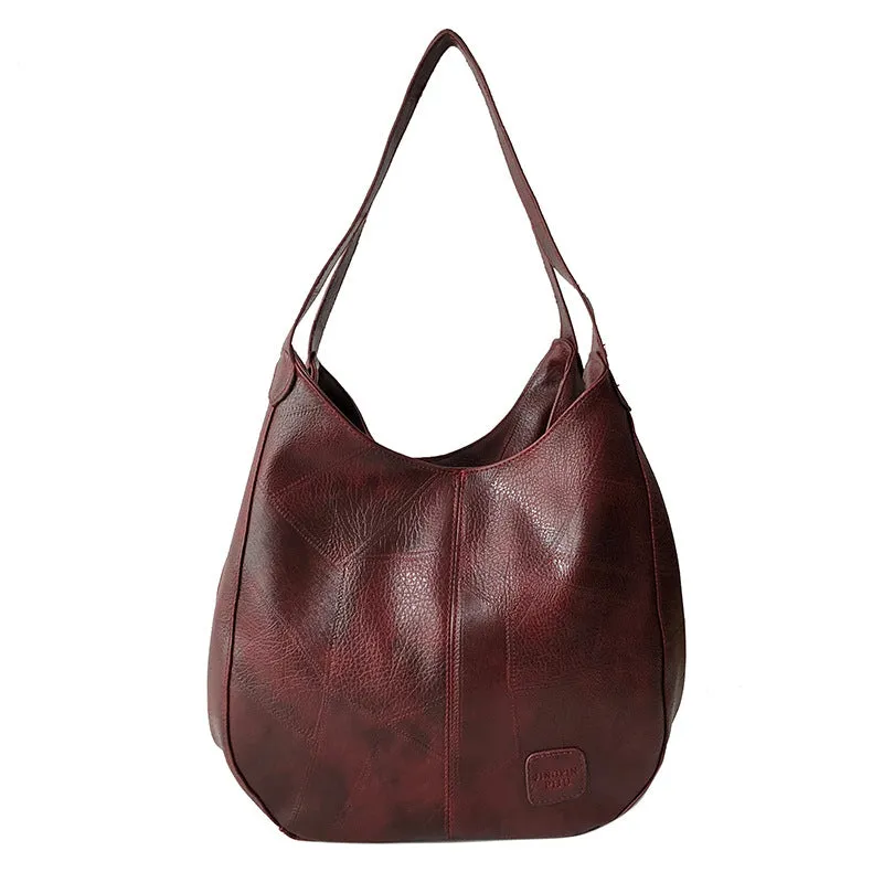 Tote Bag Artistic Simple Shoulder Handbag Multi-Compartment Leisure Women's Cross-Body Bag