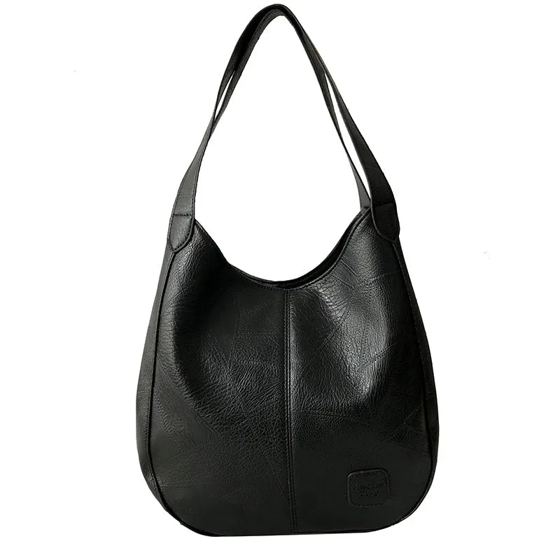 Tote Bag Artistic Simple Shoulder Handbag Multi-Compartment Leisure Women's Cross-Body Bag