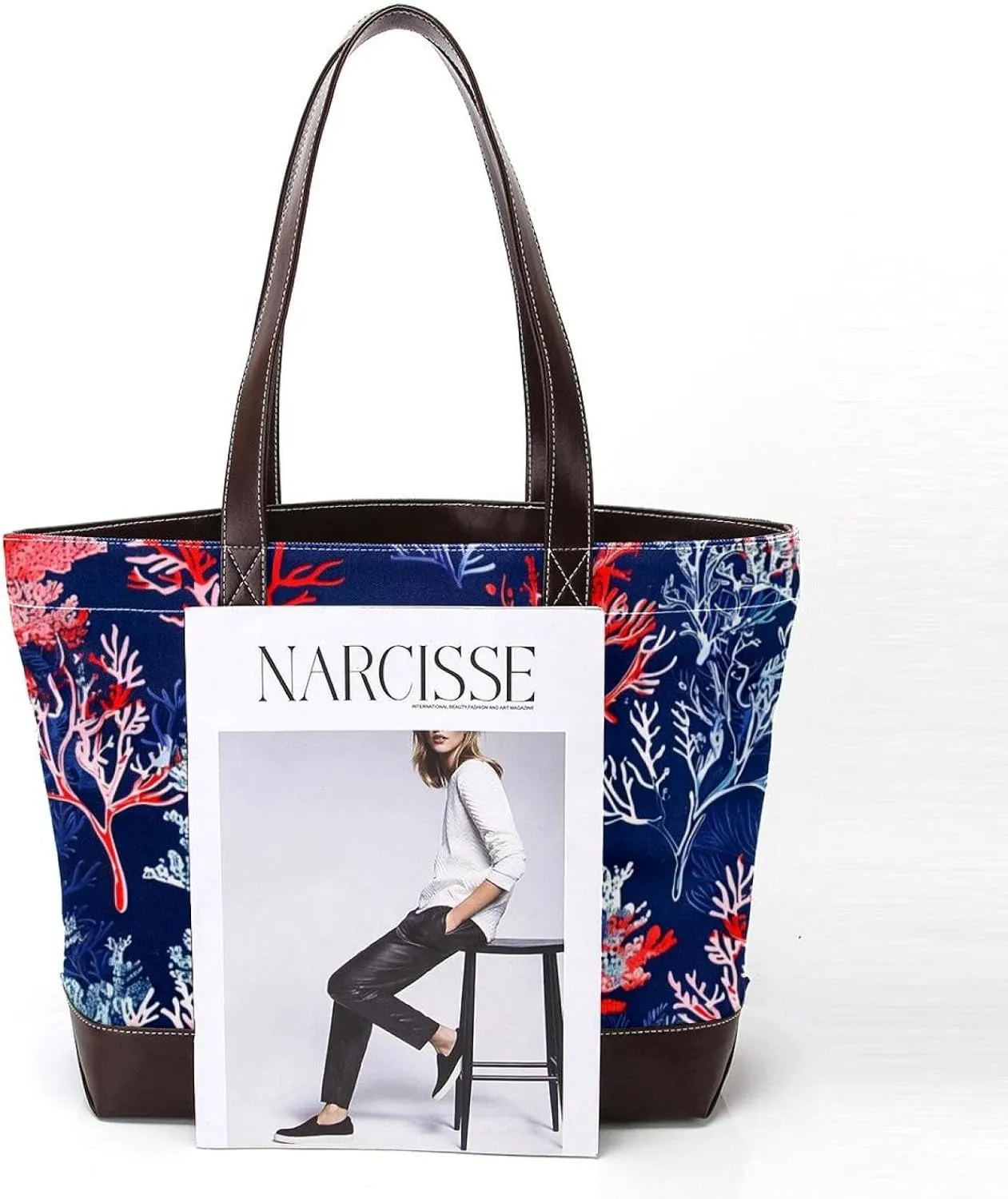 Tote Bag for Women, Large Tote Bags for Women, Women's Tote Handbags, Marine Animal Shark Swarm, Totes for Women