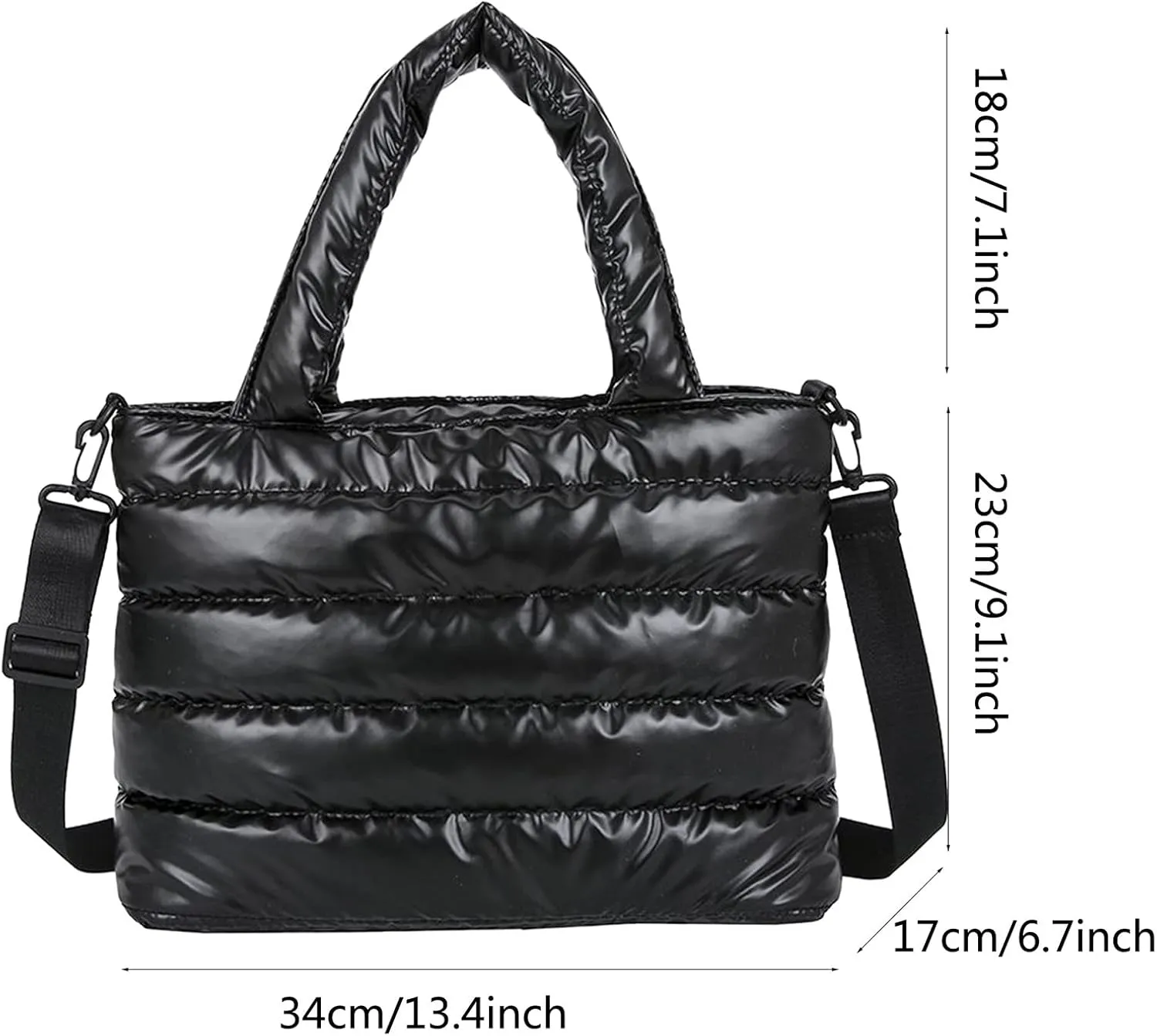 Tote Bag For Women Quilted Handbag Lightweight Winter Down Cotton Padded Shoulder Crossbody Handbags Down Padding Shopping