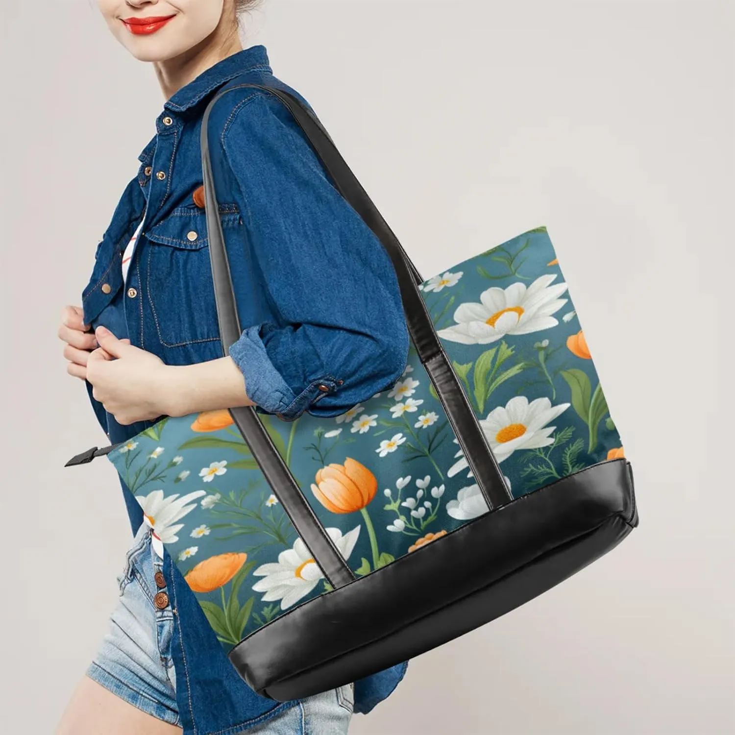 Tote Bag for Women with Zipper, Laptop Tote Bags Laptop Sleeve Case Shoulder Bag Messenger Bags