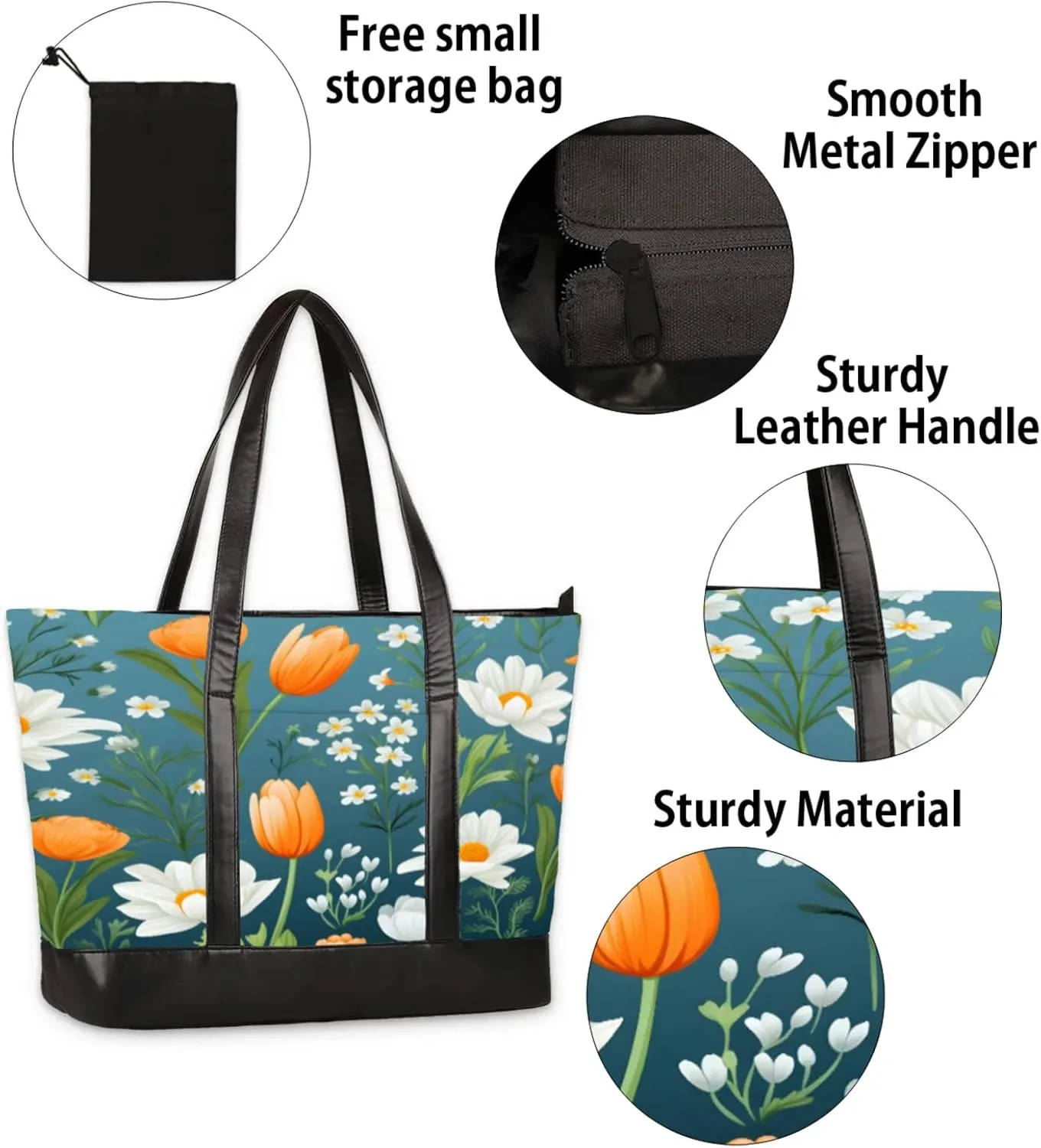 Tote Bag for Women with Zipper, Laptop Tote Bags Laptop Sleeve Case Shoulder Bag Messenger Bags