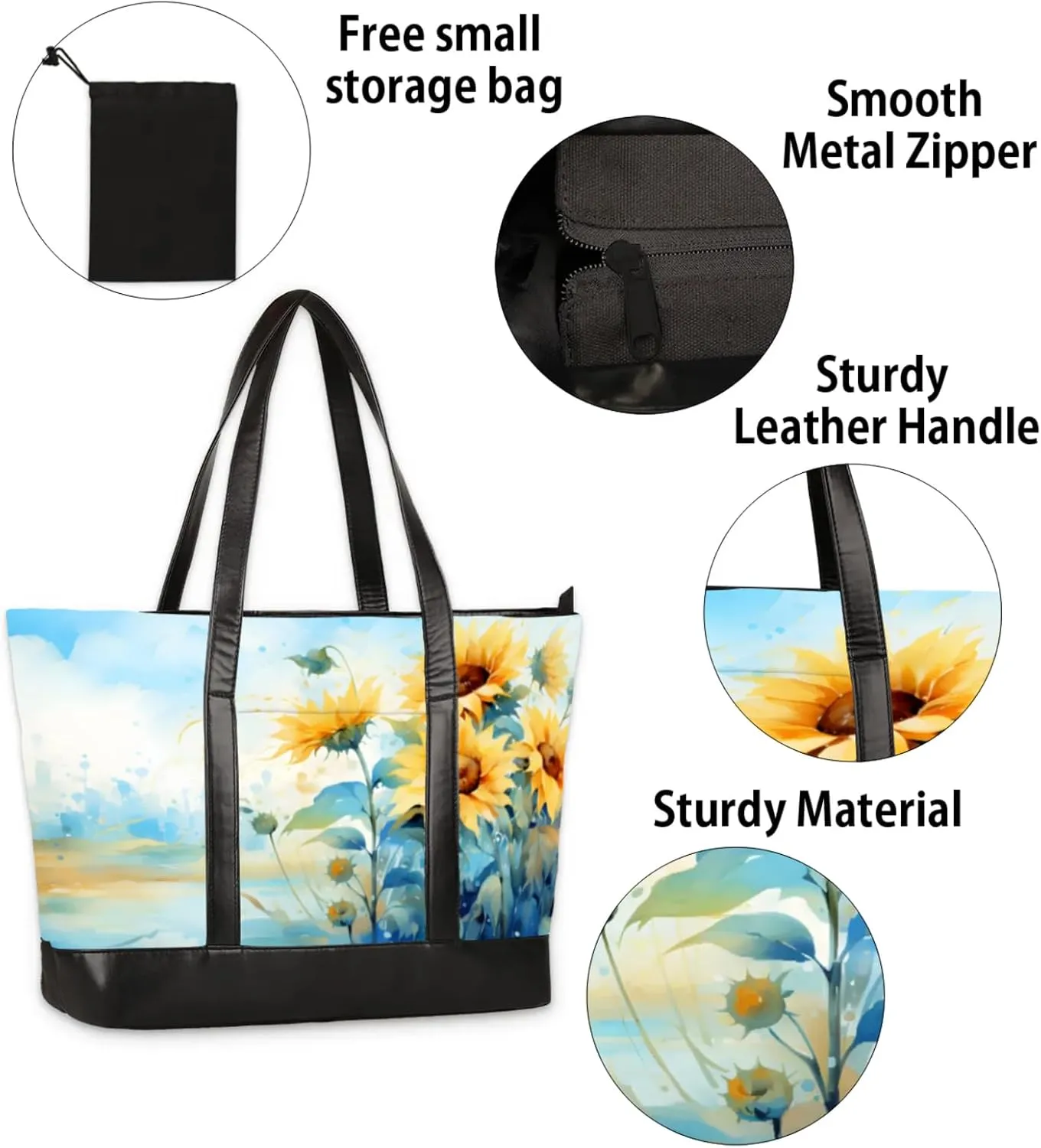 Tote Bag for Women with Zipper, Laptop Tote Bags Laptop Sleeve Case Shoulder Bag Messenger Bags