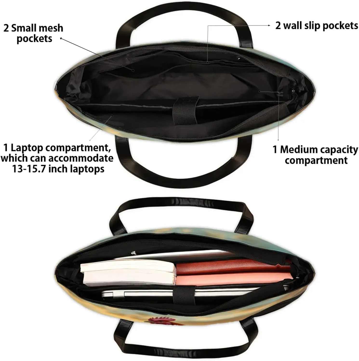 Tote Bag for Women with Zipper, Laptop Tote Bags Laptop Sleeve Case Shoulder Bag Messenger Bags