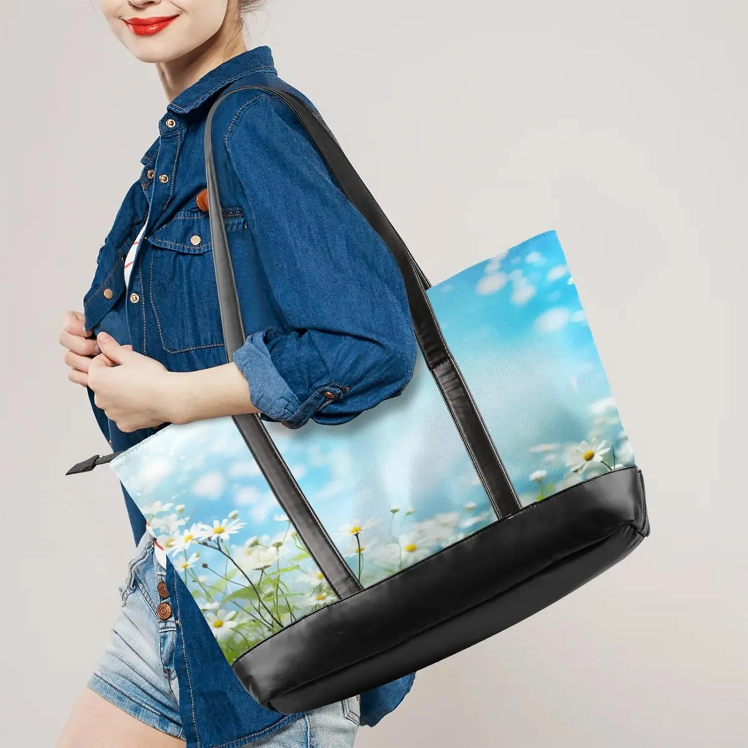 Tote Bag for Women with Zipper, Laptop Tote Bags Laptop Sleeve Case Shoulder Bag Messenger Bags
