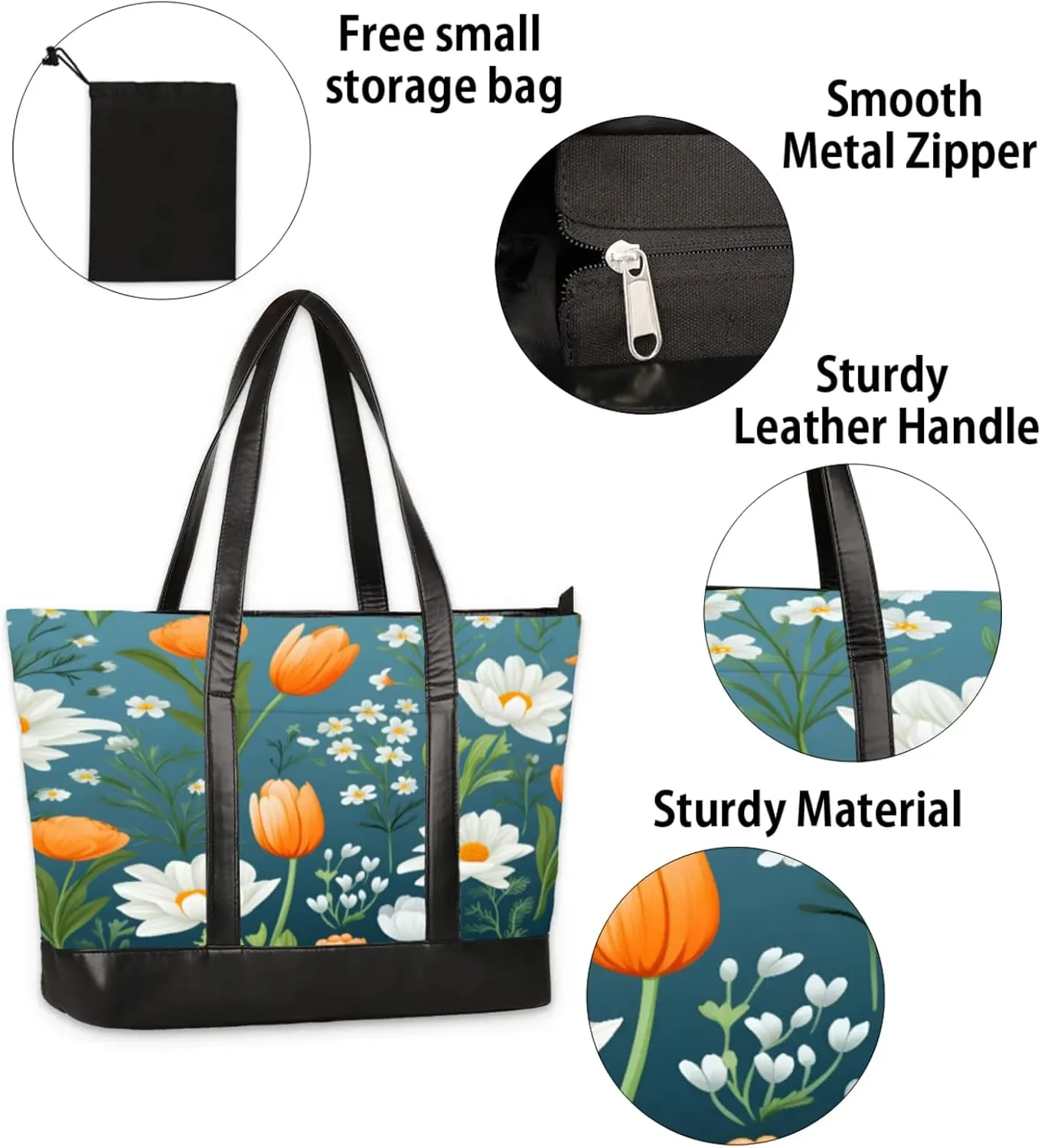 Tote Bag for Women with Zipper, Laptop Tote Bags Laptop Sleeve Case Shoulder Bag Messenger Bags
