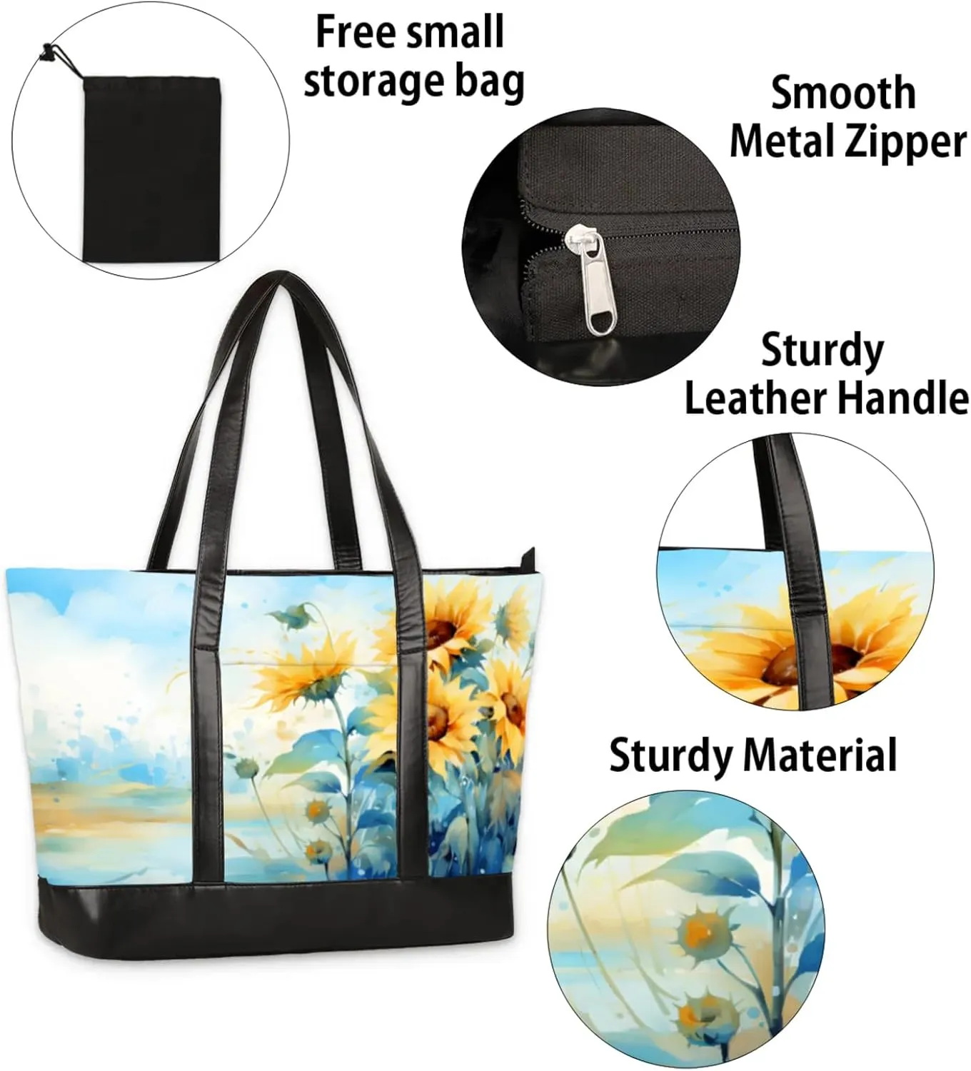 Tote Bag for Women with Zipper, Laptop Tote Bags Laptop Sleeve Case Shoulder Bag Messenger Bags