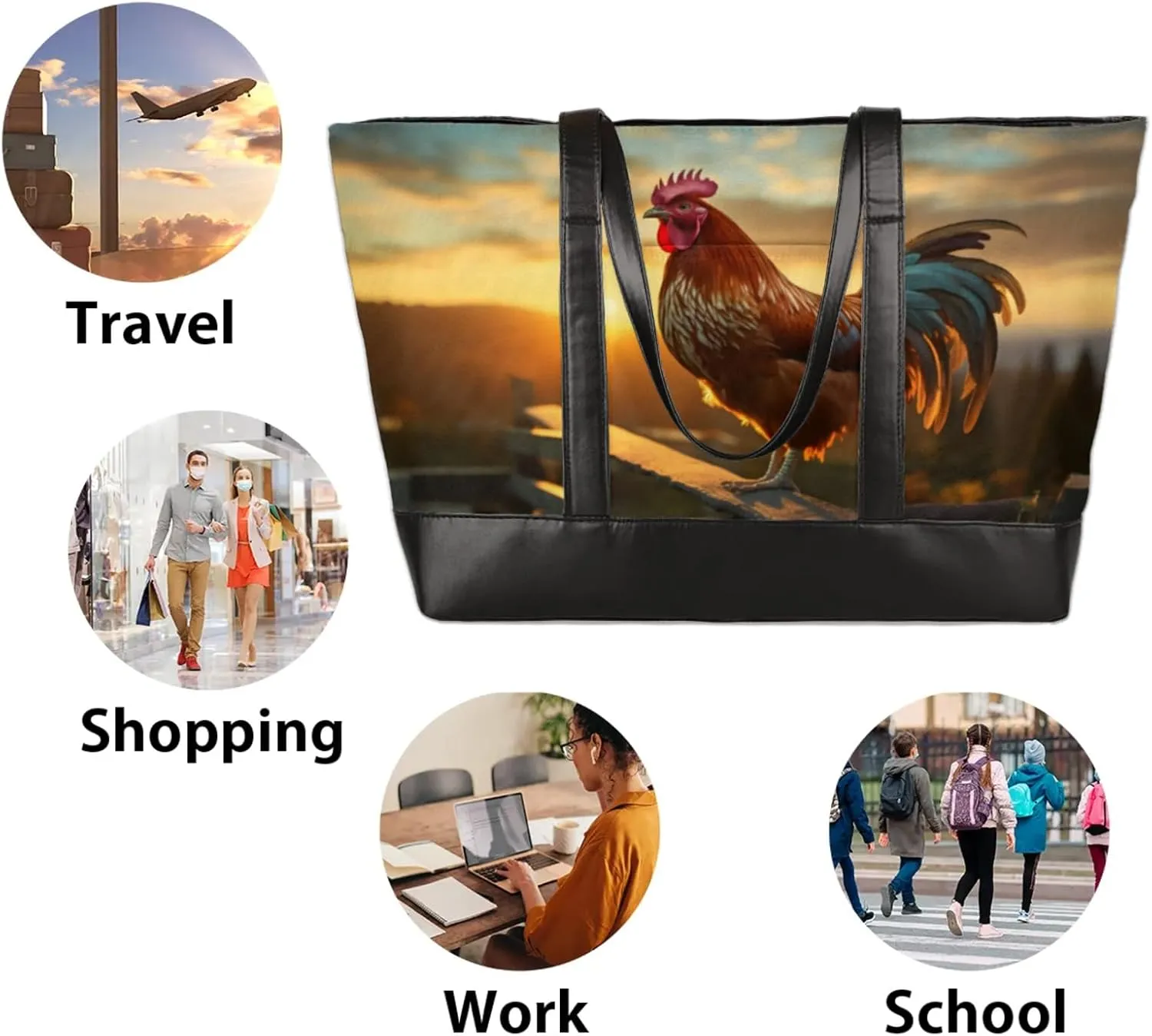 Tote Bag for Women with Zipper, Laptop Tote Bags Laptop Sleeve Case Shoulder Bag Messenger Bags