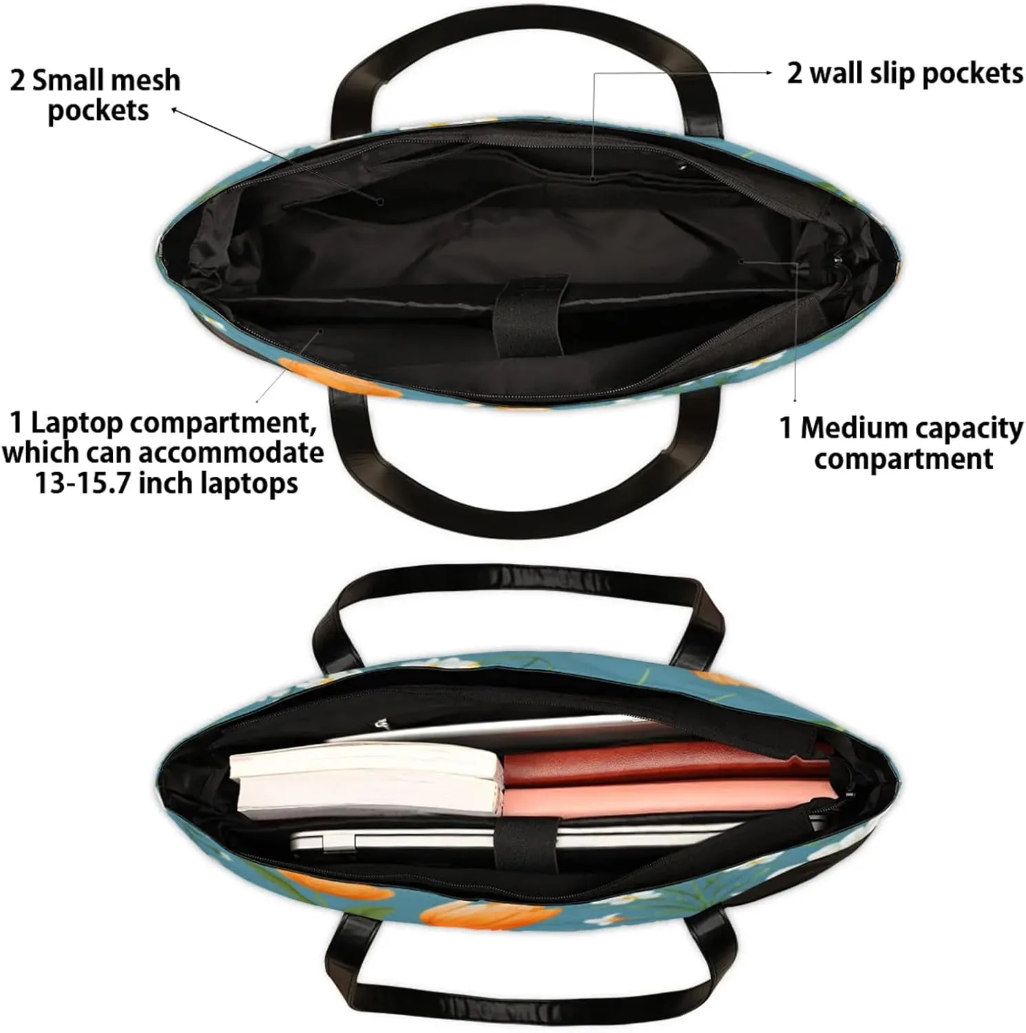Tote Bag for Women with Zipper, Laptop Tote Bags Laptop Sleeve Case Shoulder Bag Messenger Bags