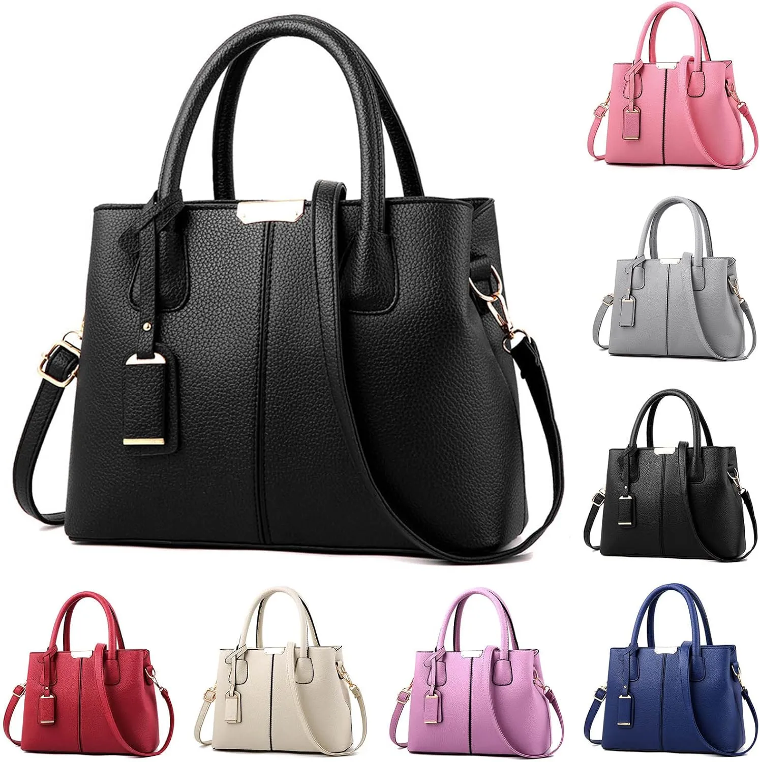 Tote Bag For Women Work Color Block Leather Large Handbags Shoulder Bag With Top Handle For Her Mom Sister