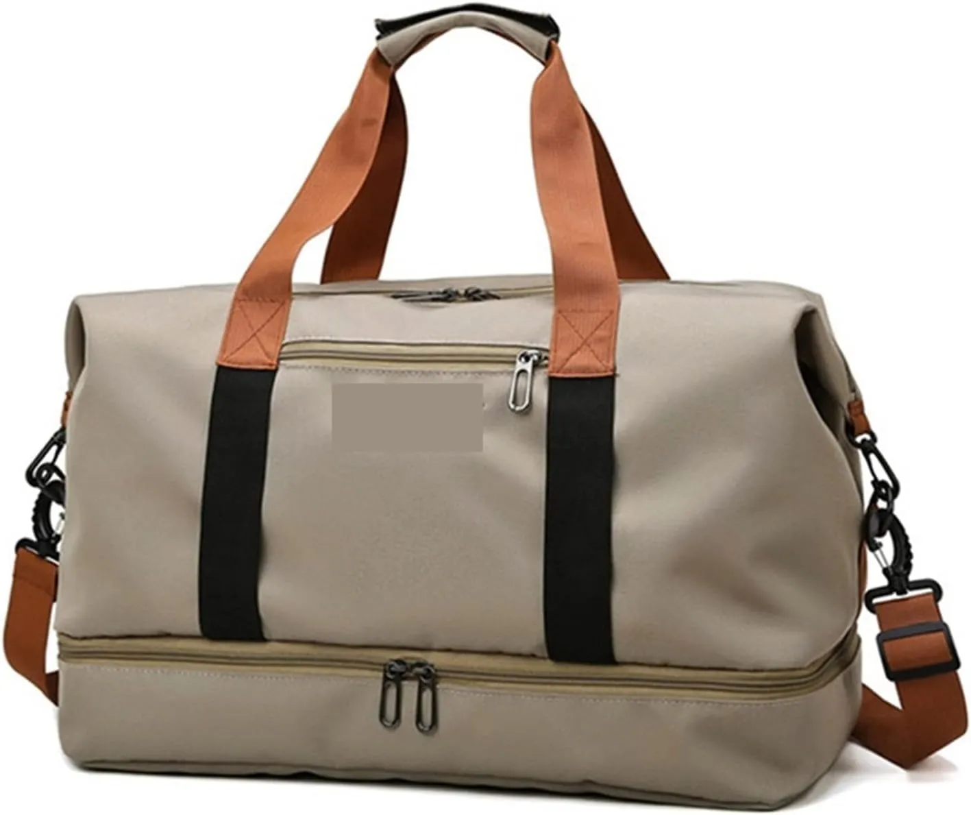 Tote Bag Weekender Bag Nylon Travel Bag Men's Duffel Bag Waterproof Carry-On Luggage Travel Tote Bag (Khaki)