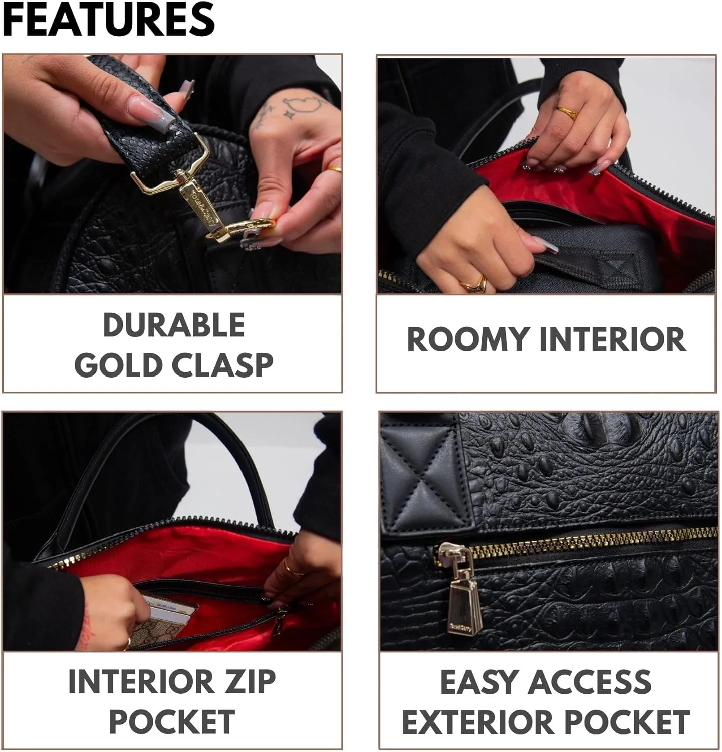 Tote&Carry Apollo 2 Duffle Bag for Travel Women & Men, TSA Approved Carry On Duffel Bag, Premium Vegan Leather w/Gold Hardware, Durable Weekender Luggage for All-Purpose Use (Caramel, Regular)
