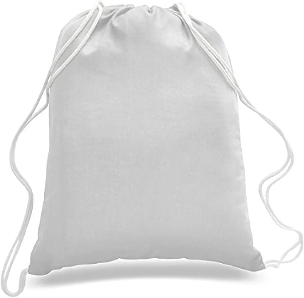ToteBagFactory 6-Pack Cotton Canvas Drawstring Backpacks: Blank, Plain, Reusable Cloth, 14" W x 18" H