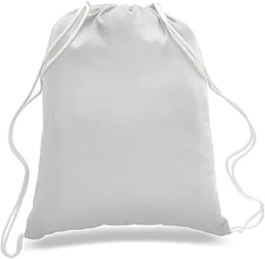 ToteBagFactory 6-Pack Cotton Canvas Drawstring Backpacks: Blank, Plain, Reusable Cloth, 14" W x 18" H