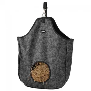 Tough 1 Black Leather Print Basic Hay Bag