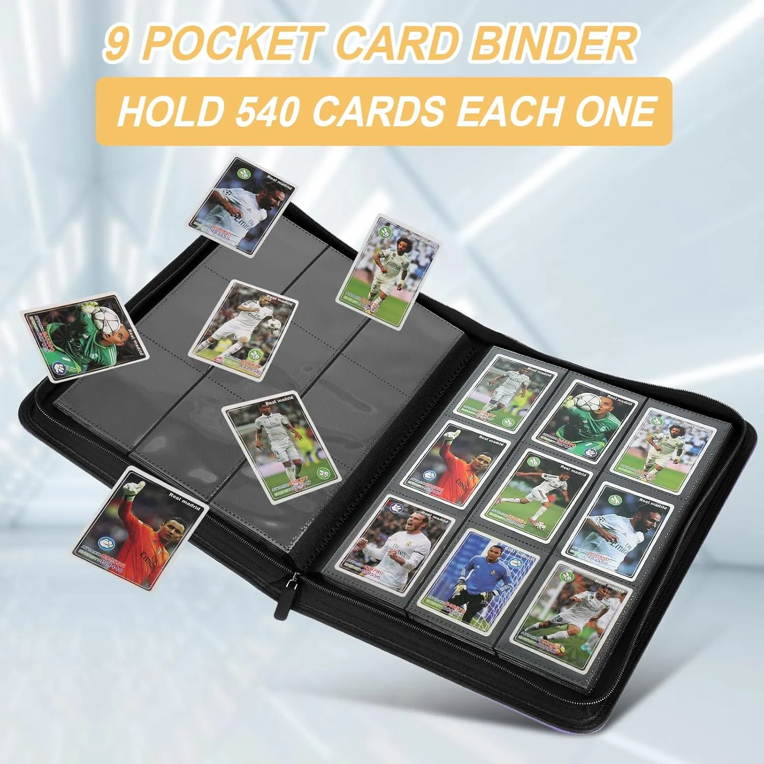 Trading Card Binder, Card Collection Binder Album Folder with 540 Side Loading Pockets, 9 Pocket Trading Card Album Folder for TGC,MTG, Baseball Cards, Yugioh