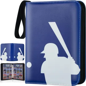 Trading Card Binder with Sleeves, Sports Card Binder Collectible Trading Card Albums Fits Cards with 50 Removable Sleeves (Blue, 900 Pockets)