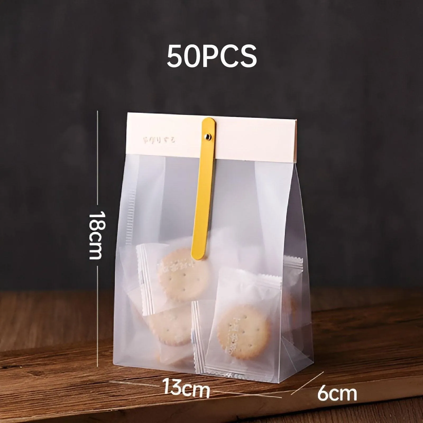 Translucent PP Cookie Bags 6Colors 50PCS