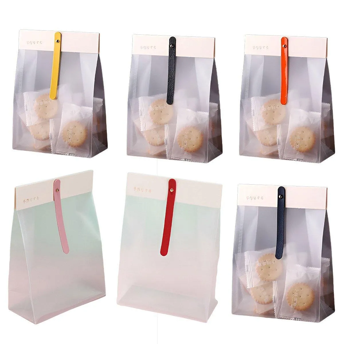 Translucent PP Cookie Bags 6Colors 50PCS