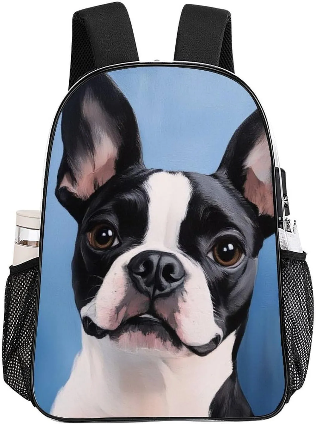 Transparent Daypack Backpack for Trekking Picnic Walking Cycling - Large Capacity Anti-Theft Multipurpose Shoulder Bag, Boston Terriers Painting Casual Daypack