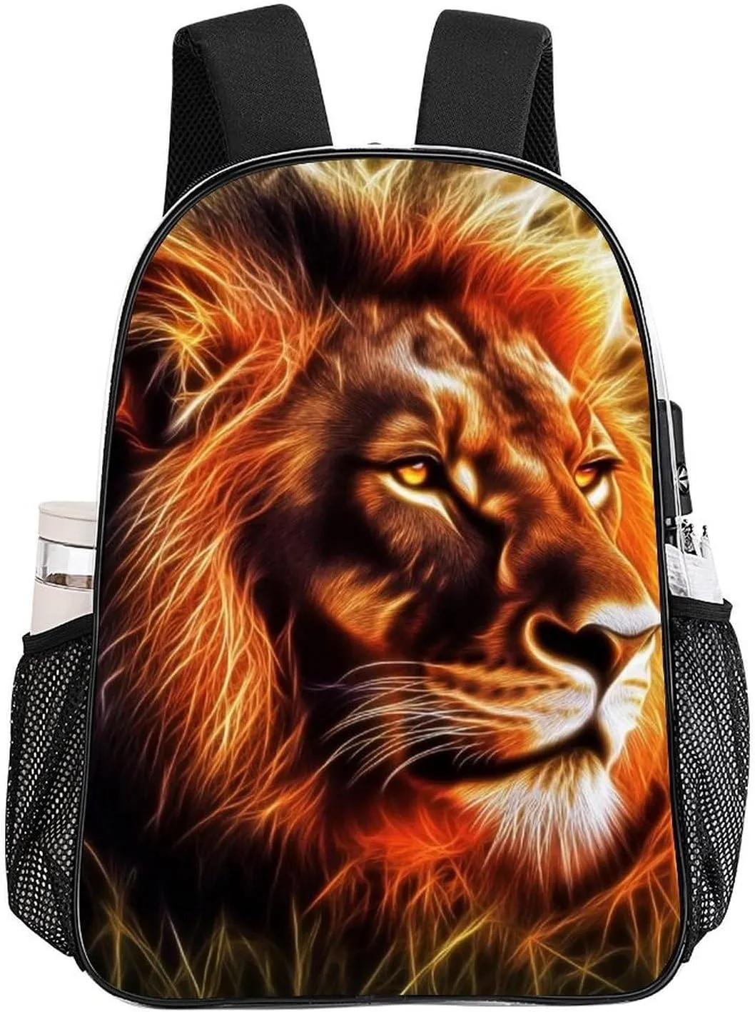 Transparent Daypack for Hiking Work Running - Big Capacity Anti-Theft Multipurpose Shoulder Bag, 3D Rasta Rastafarian African Lion Travel and Sport Backpack Rucksack