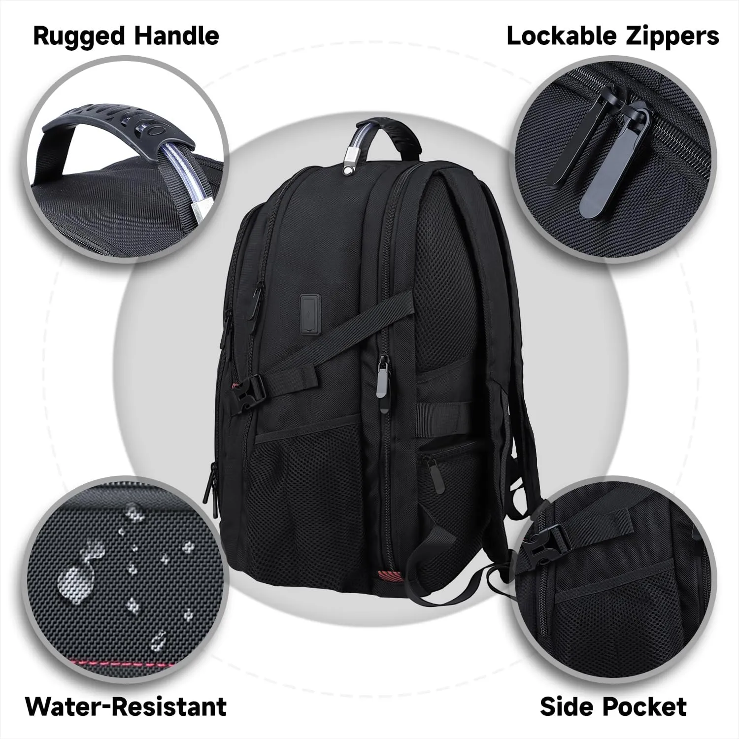 Travel Backpack, Extra Large Backpack, 50L Laptop Backpack for Men, big Backpack, Water Resistant TSA Approved Business Work College School Computer Bag with USB Port, Fits 17 Inch Laptops