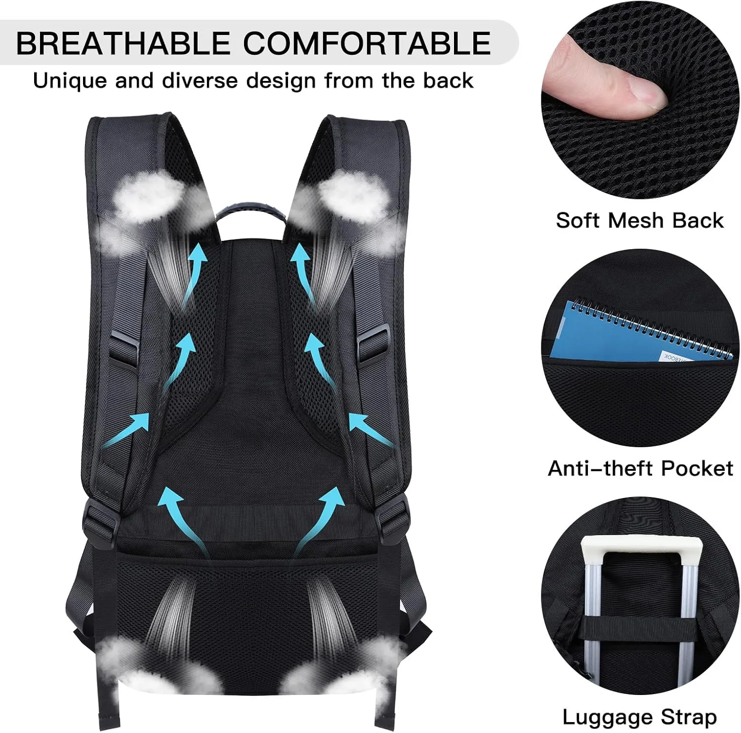 Travel Backpack, Extra Large Backpack, 50L Laptop Backpack for Men, big Backpack, Water Resistant TSA Approved Business Work College School Computer Bag with USB Port, Fits 17 Inch Laptops