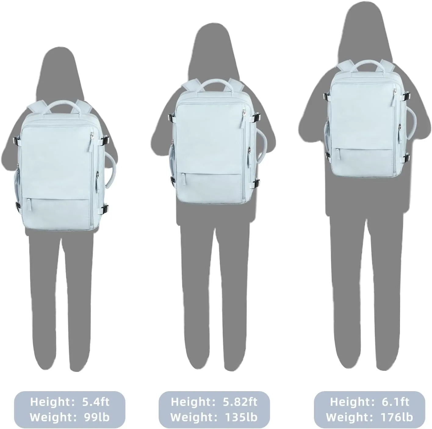 Travel Backpack for Women, Large Carry On Backpack for Travel, Waterproof Backpack Personal Item, Backpack for Women, laptop backpack 17.3 inch, College Bag Casual Daypack, Light Blue