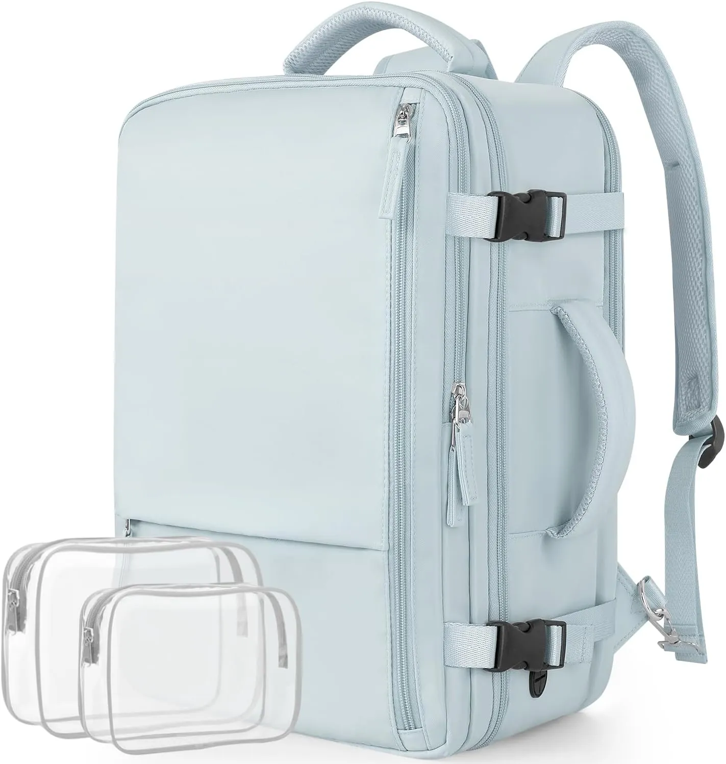 Travel Backpack for Women, Large Carry On Backpack for Travel, Waterproof Backpack Personal Item, Backpack for Women, laptop backpack 17.3 inch, College Bag Casual Daypack, Light Blue
