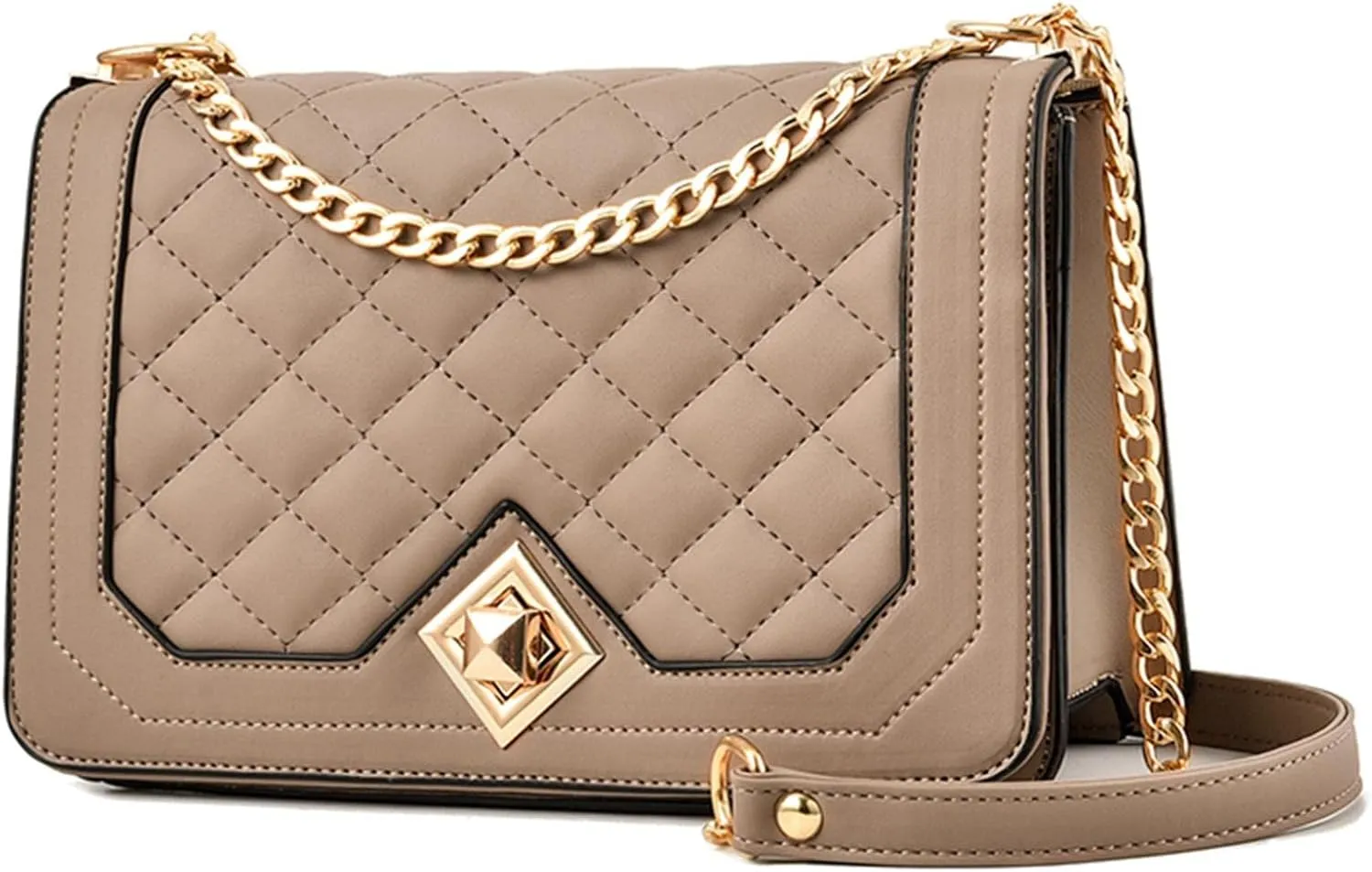 Travistar Crossbody Bags for Women Small Handbags PU Leather Shoulder Bag Purse Evening Bag Quilted Satchels with Chain Strap