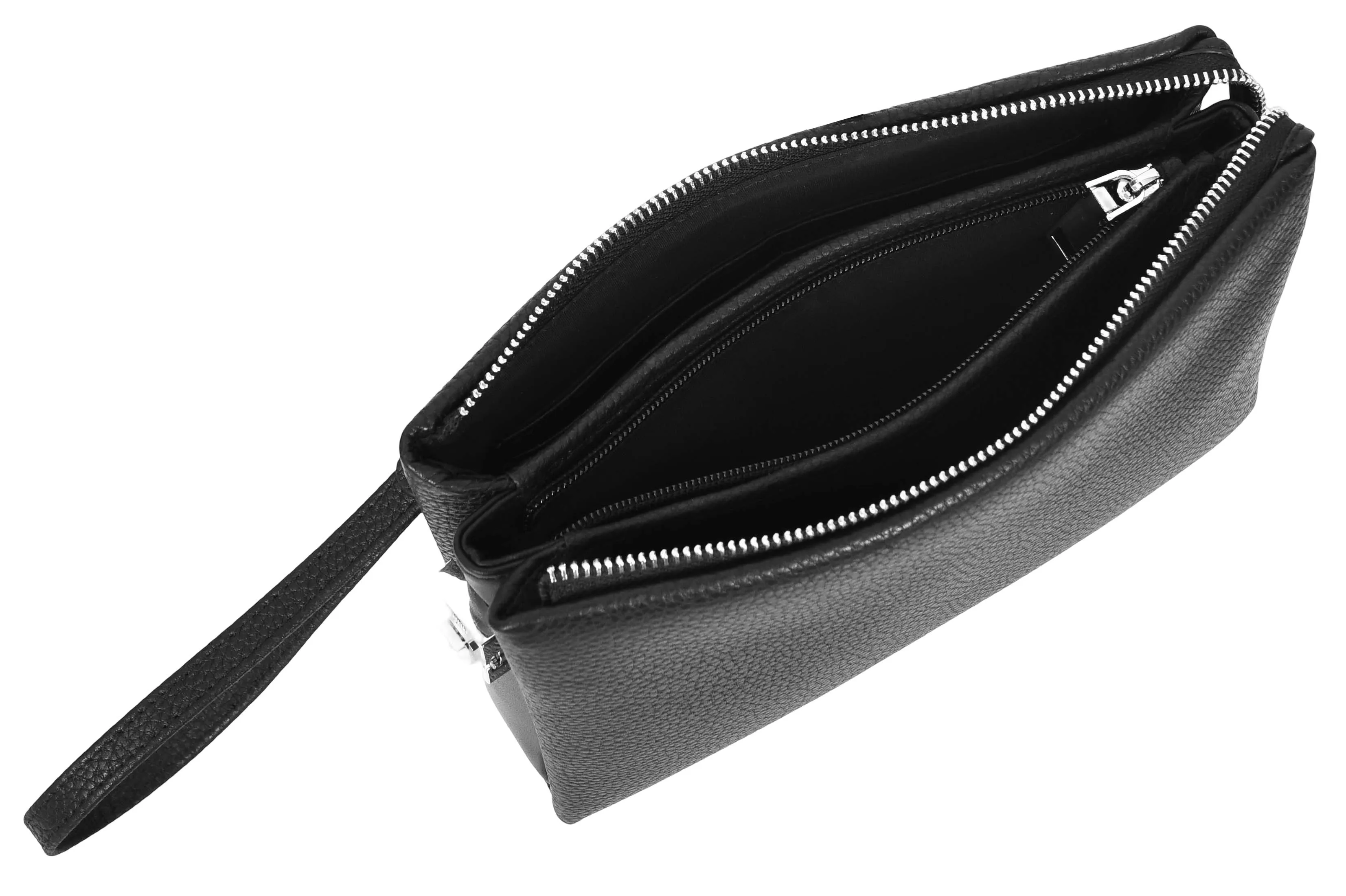 Trekkerwrist Real Leather Lockable Wrist Clutch Bag Black