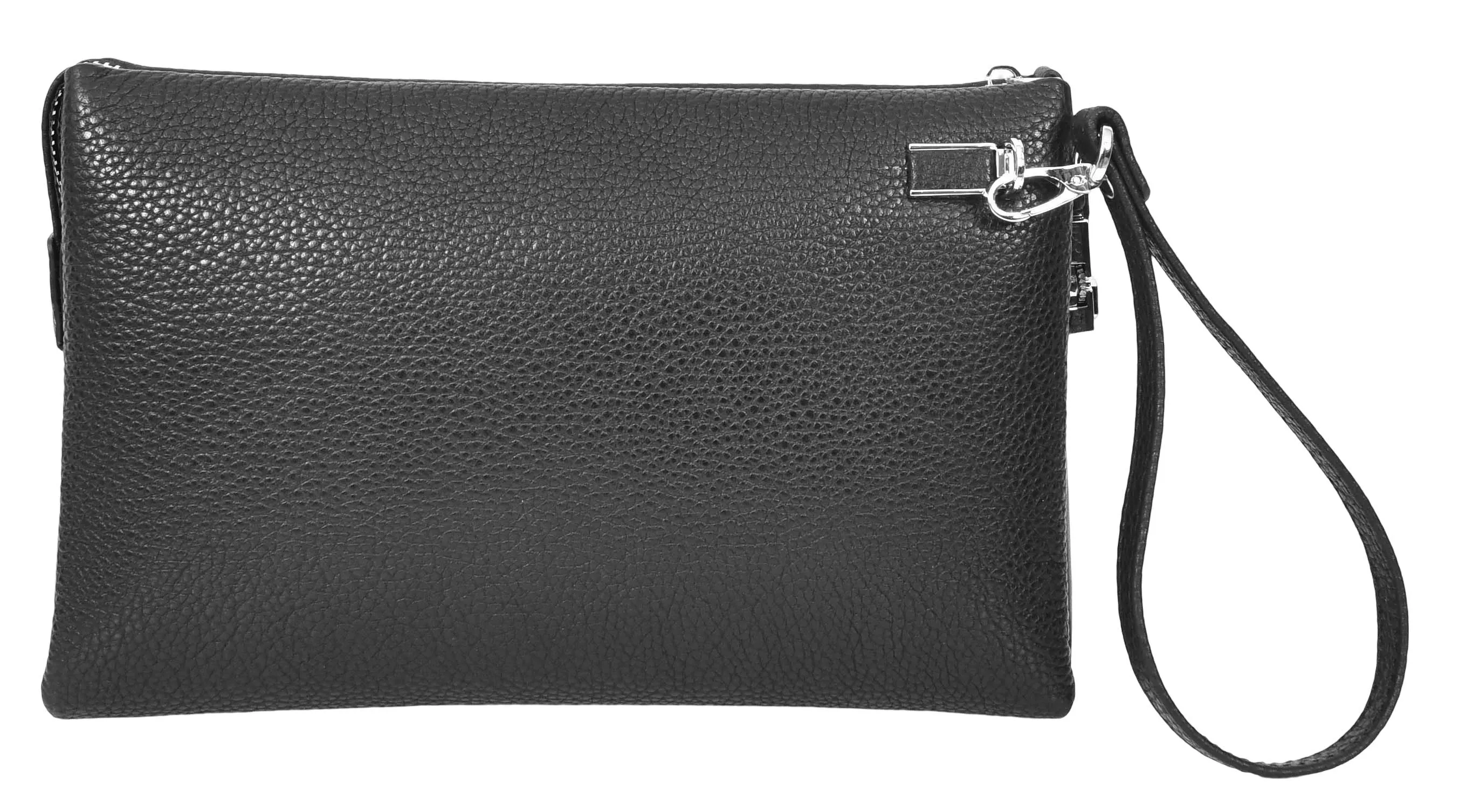 Trekkerwrist Real Leather Lockable Wrist Clutch Bag Black