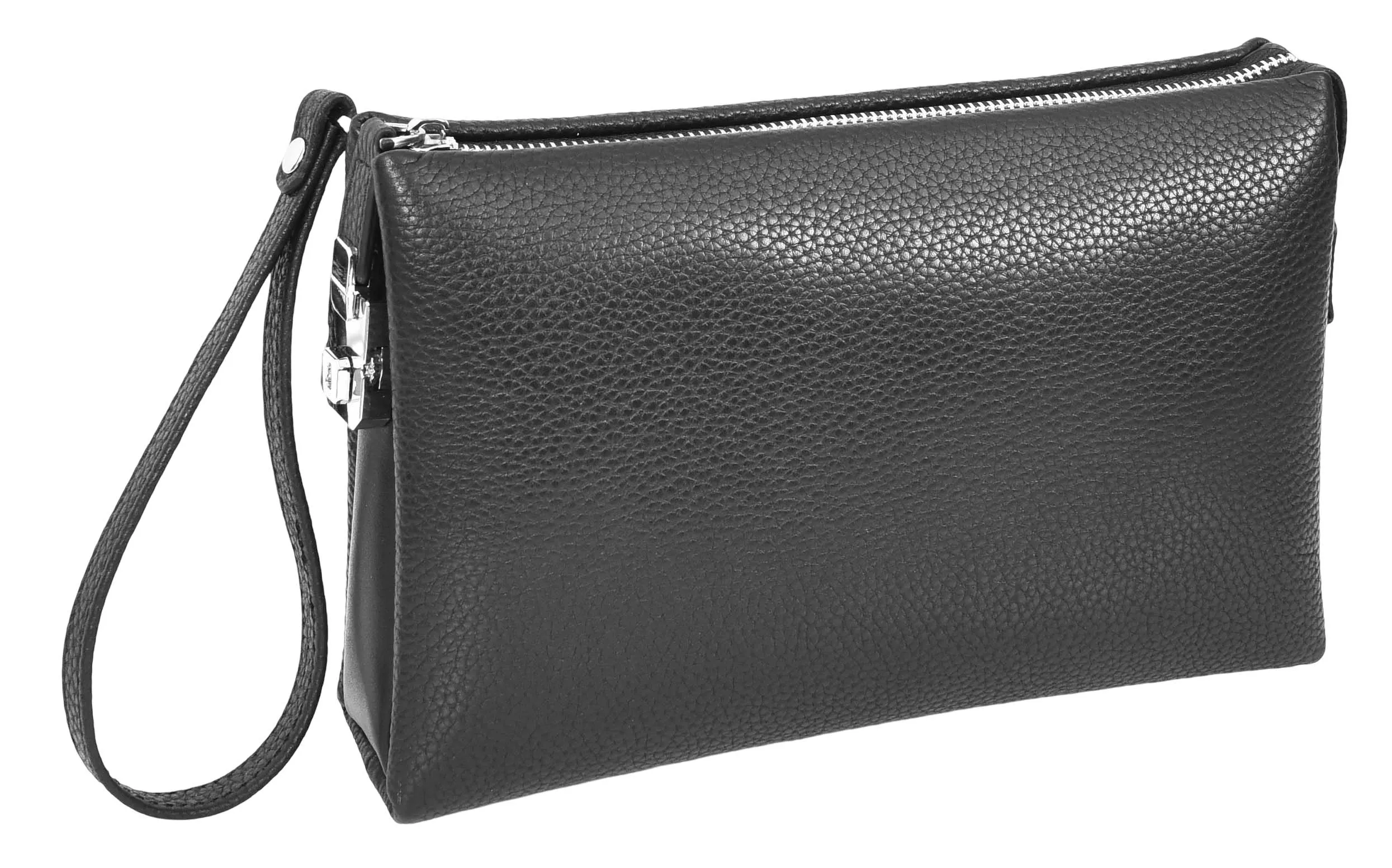 Trekkerwrist Real Leather Lockable Wrist Clutch Bag Black